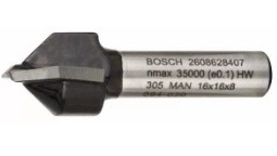 Фреза пазовая гальтельная V-образная D-16,0мм, H-16мм, L-45мм, d-8мм Bosch