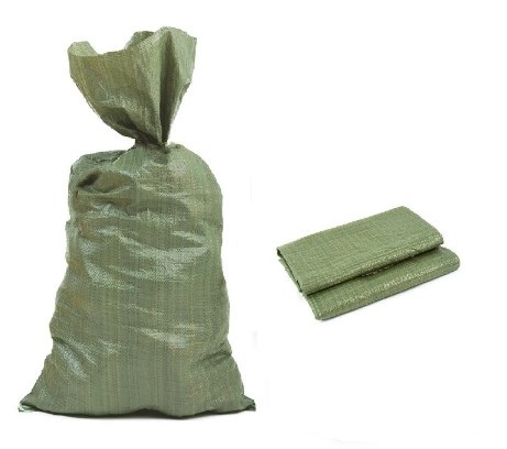 Мешок для мусора зеленый п/п тканый 55см х 95см