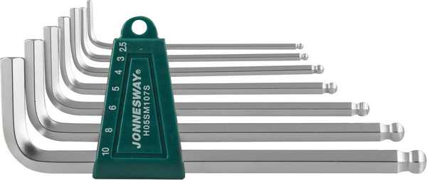 Набор имбусовых ключей 2,5-10 мм 7 предметов Jonnesway длинные Long с шаром