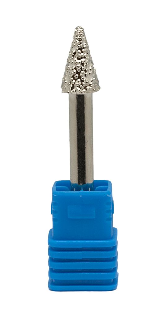 Шарошка алмазная ПРАКТИКА коническая 10 мм, L-60 мм, Н -16 мм, d- 6 мм арт.646-980