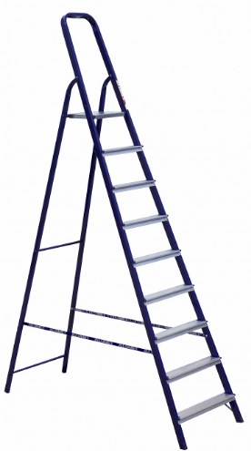 Лестница - стремянка  9ст сталь (1,87м 2,67м 9,3кг)